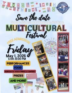 Save the date flyer for a multicultural festival 