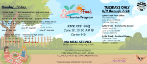 A image of a park playground with information about the event